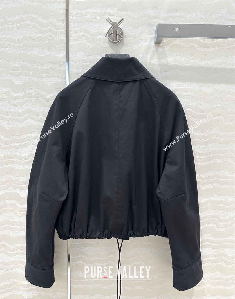 Loewe Cotton and Lambskin Jacket Black 250430009 (QI-250430010)
