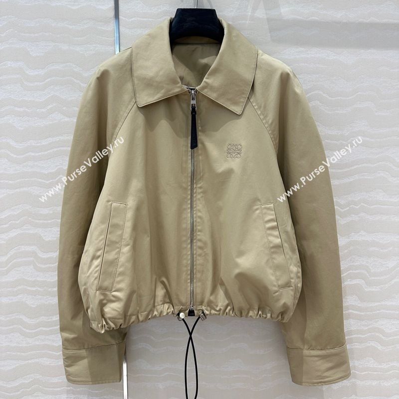 Loewe Cotton and Lambskin Jacket Beige 250430009 (QI-250430009)