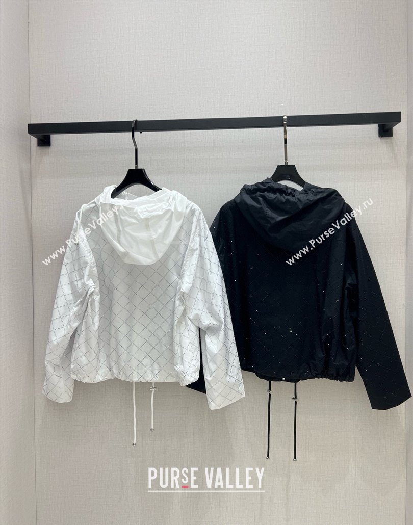 Chanel Strass Quilted Jacket White/Black 250430049 (QI-250430049)