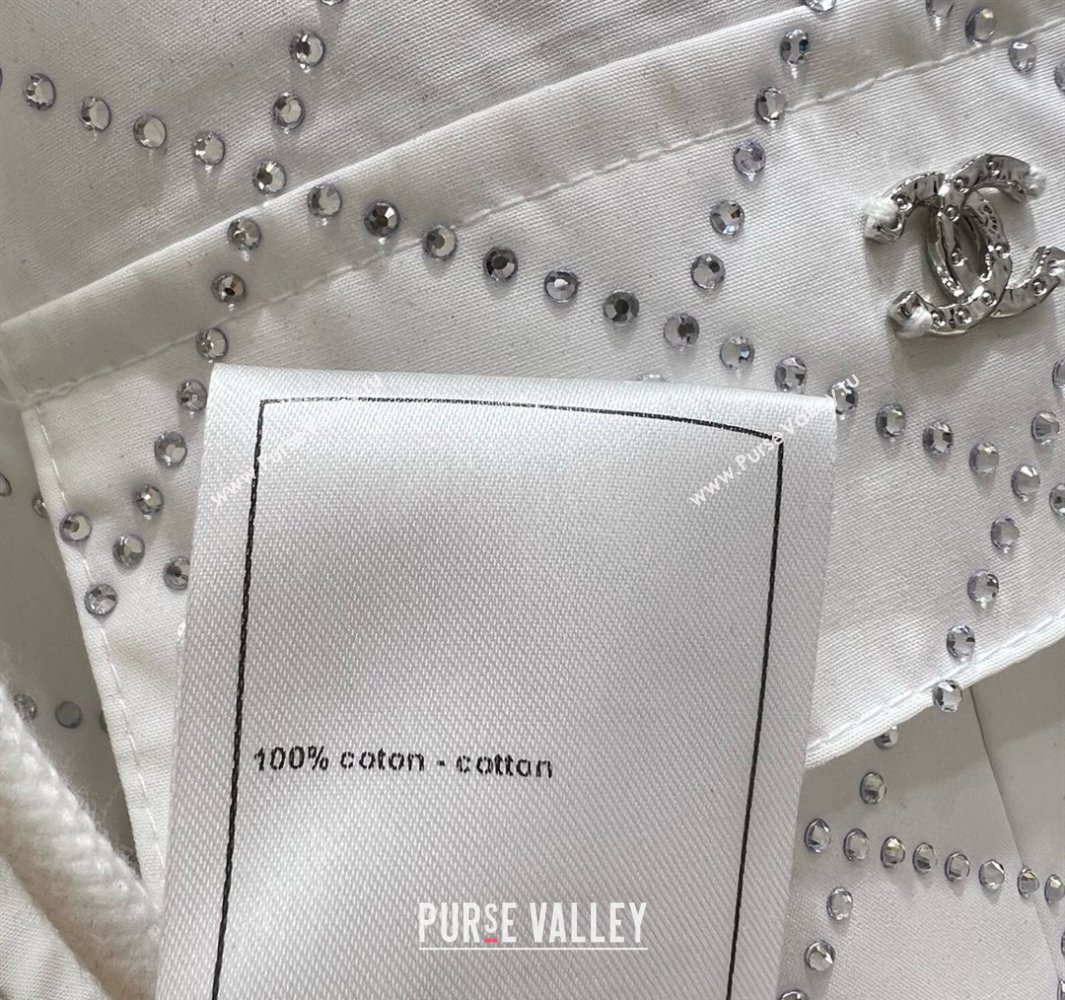 Chanel Strass Quilted Jacket White/Black 250430049 (QI-250430049)
