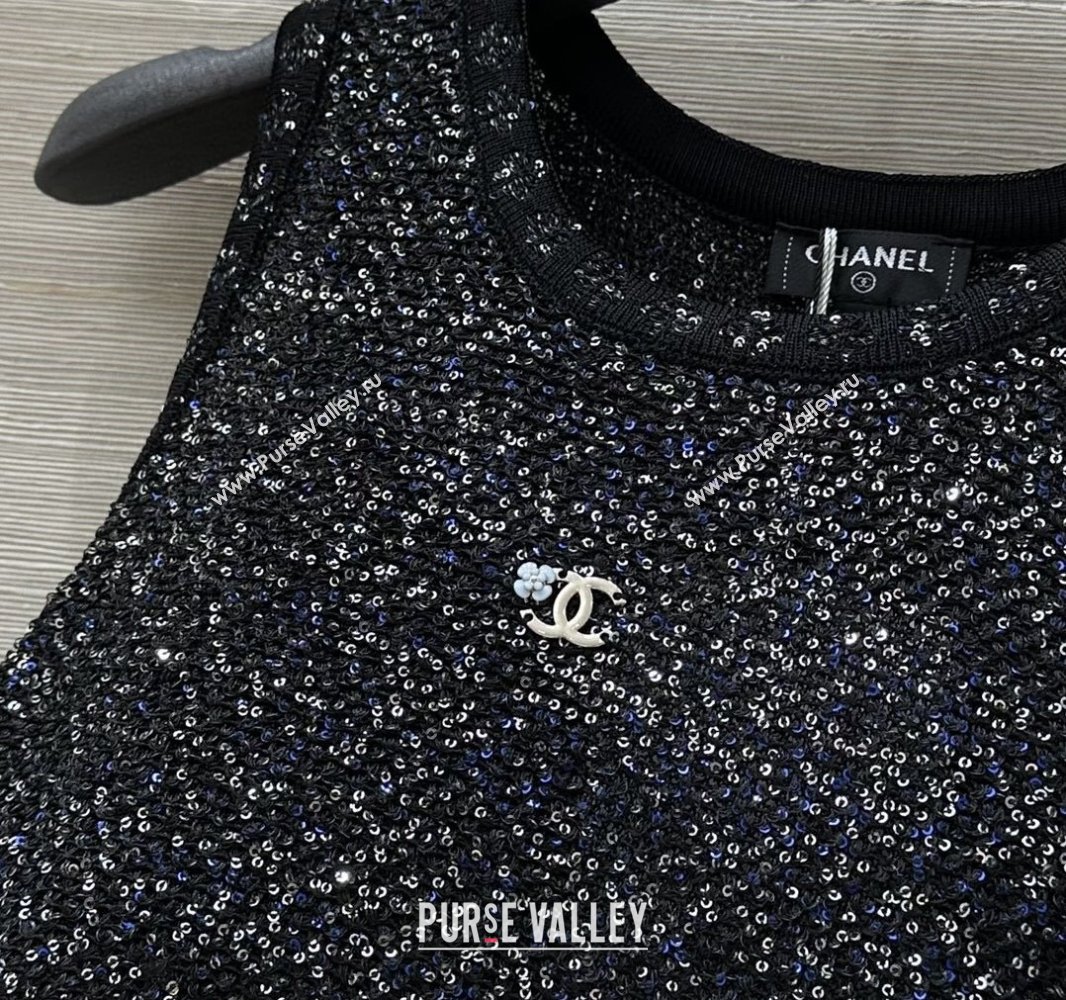 Chanel Sequins Vest Black 250430021 (QI-250430023)
