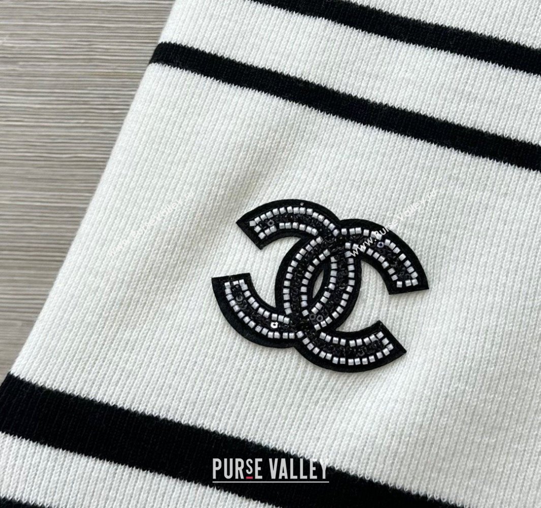 Chanel Wool Striped Vest White 250430024 (QI-250430024)
