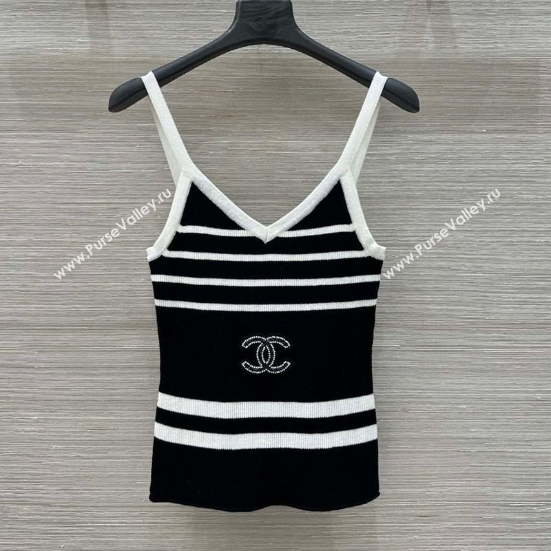 Chanel Wool Striped Vest Black 250430024 (QI-250430025)