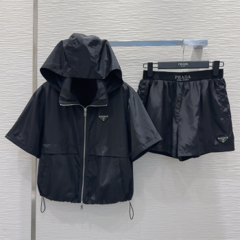 Prada Jacket and Shorts Set Black 2025 0515 (QI-250515074)