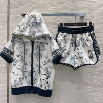 Dior Printed Jacket and Shorts Set White 2025 0515 (QI-250515079)