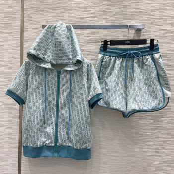 Dior Oblique Jacket and Shorts Set Blue 2025 0515 (QI-250515077)