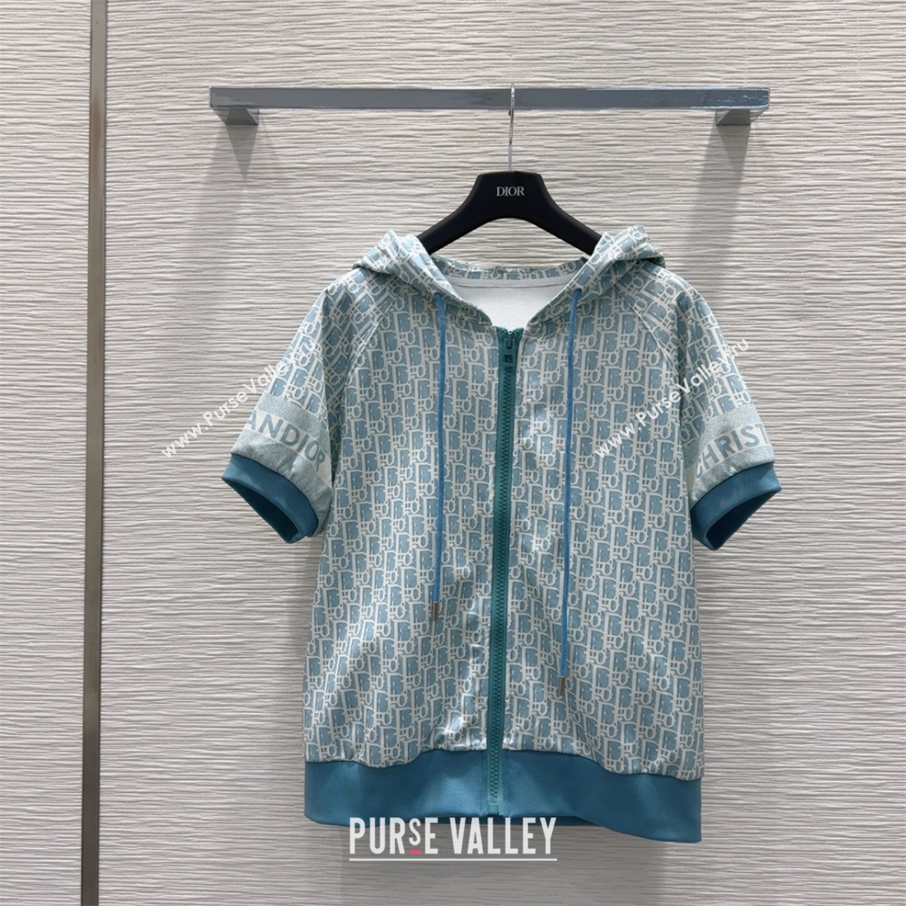 Dior Oblique Jacket and Shorts Set Blue 2025 0515 (QI-250515077)