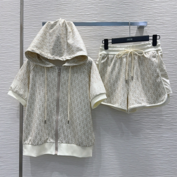 Dior Oblique Jacket and Shorts Set Beige 2025 0515 (QI-250515078)