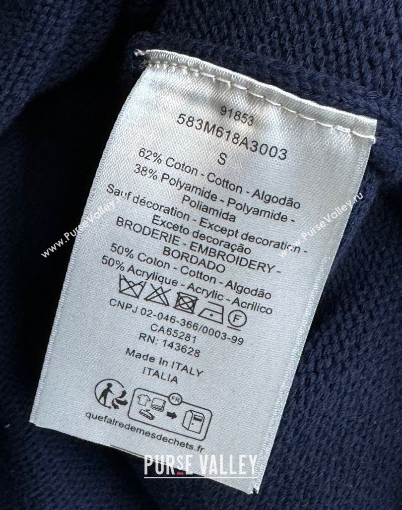 Dior Cotton Sweatshirt Navy Blue 2025 0515 (QI-250515064)