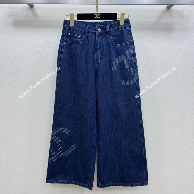 Chanel Navy Blue Jeans with Maxi CC 20250527022 (QI-250527046)