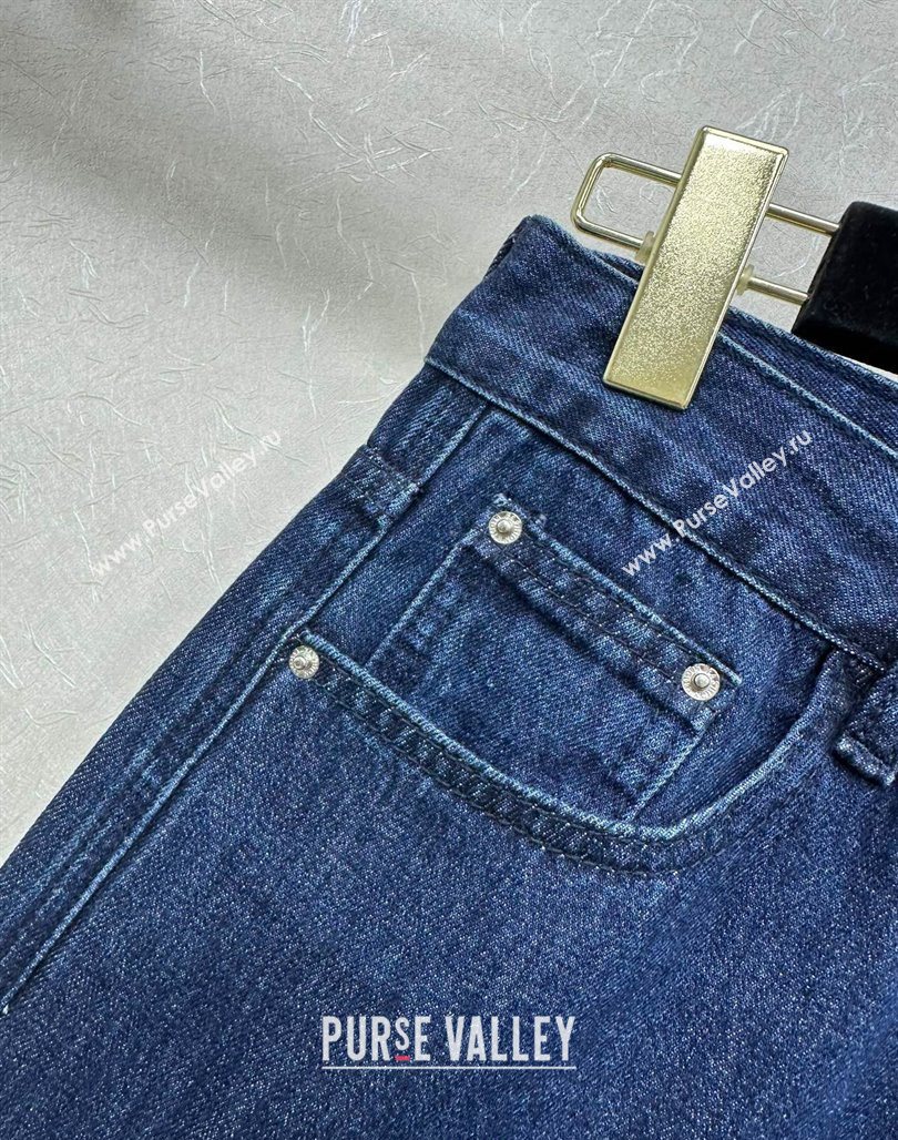 Chanel Navy Blue Jeans with Maxi CC 20250527022 (QI-250527046)