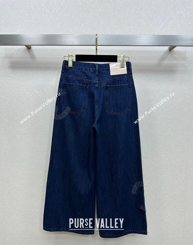 Chanel Navy Blue Jeans with Maxi CC 20250527022 (QI-250527046)