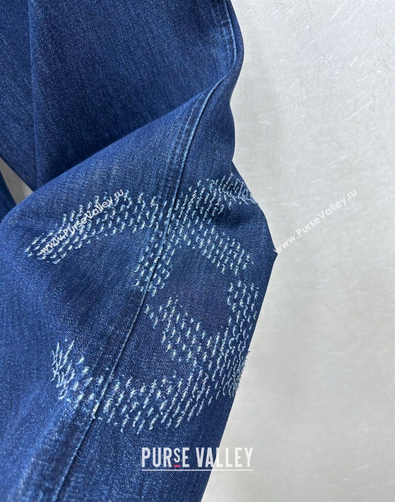 Chanel Navy Blue Jeans with Maxi CC 20250527022 (QI-250527046)