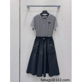 Prada Patchwork Dress Black 20250527029 (QI-250527064)