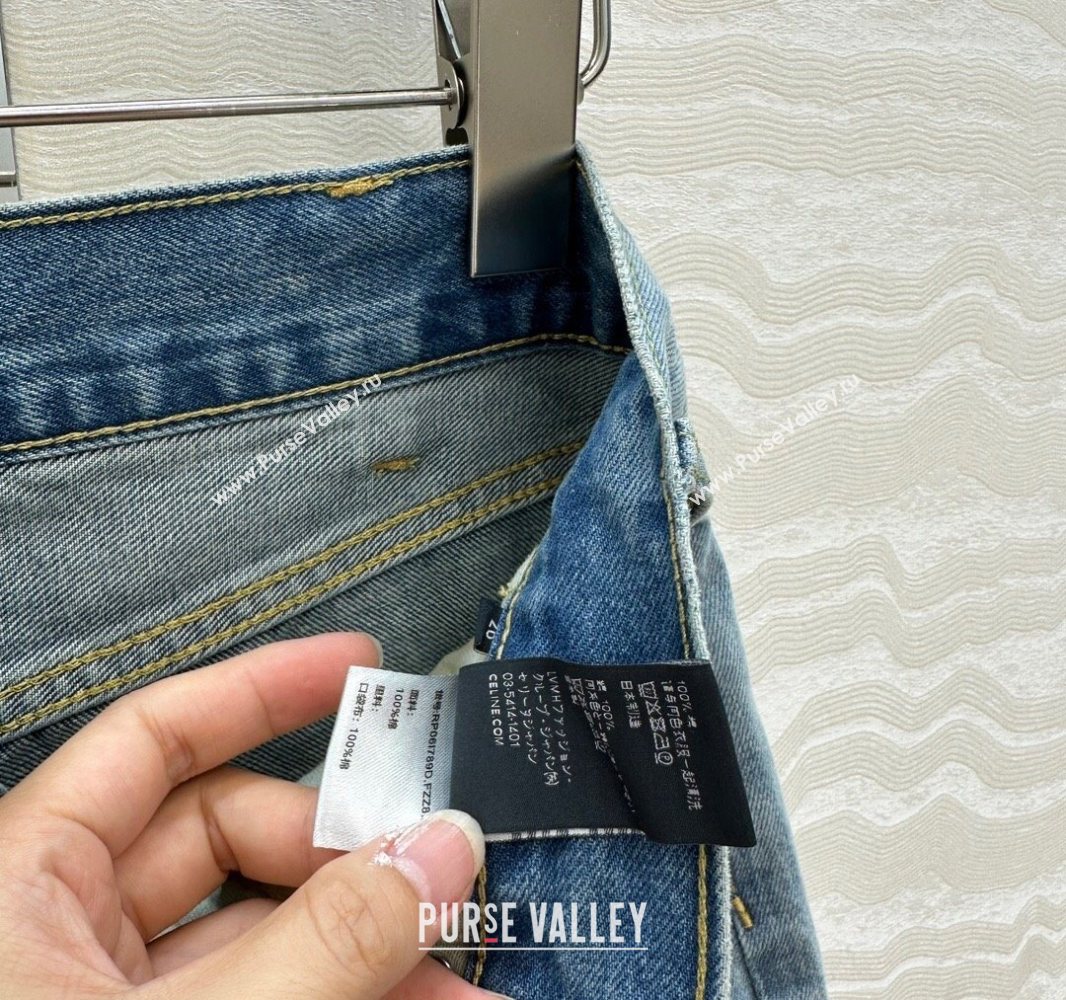 Celine Blue Denim Shorts 20250527023 (QI-250527048)