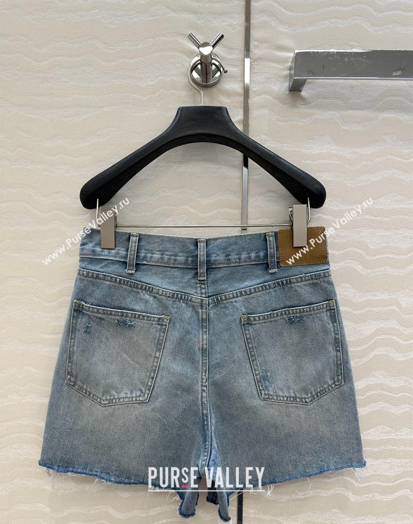 Celine Blue Denim Shorts 20250527023 (QI-250527048)
