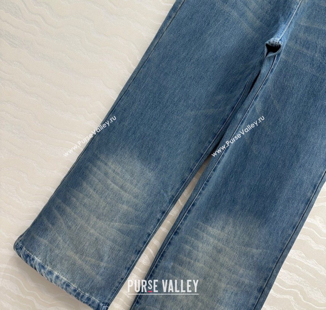 Chanel Blue Denim Jeans with Chain Charm 2025 0620 (QI-250620065)