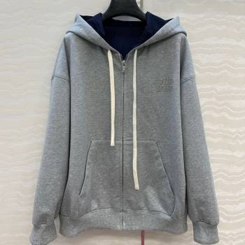 Miu Miu Reversible Jacket Grey/Navy Blue 2025 (QI-250620094)