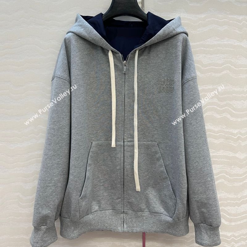 Miu Miu Reversible Jacket Grey/Navy Blue 2025 (QI-250620094)