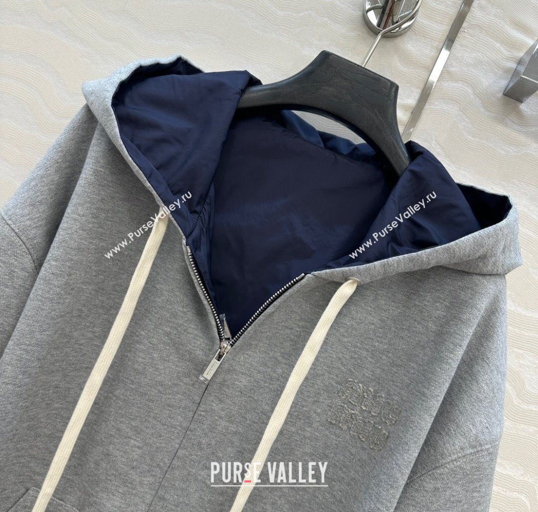 Miu Miu Reversible Jacket Grey/Navy Blue 2025 (QI-250620094)