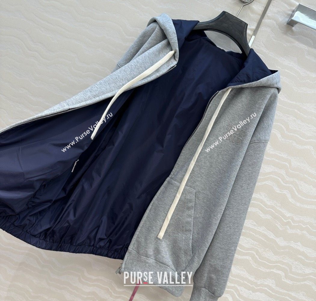 Miu Miu Reversible Jacket Grey/Navy Blue 2025 (QI-250620094)
