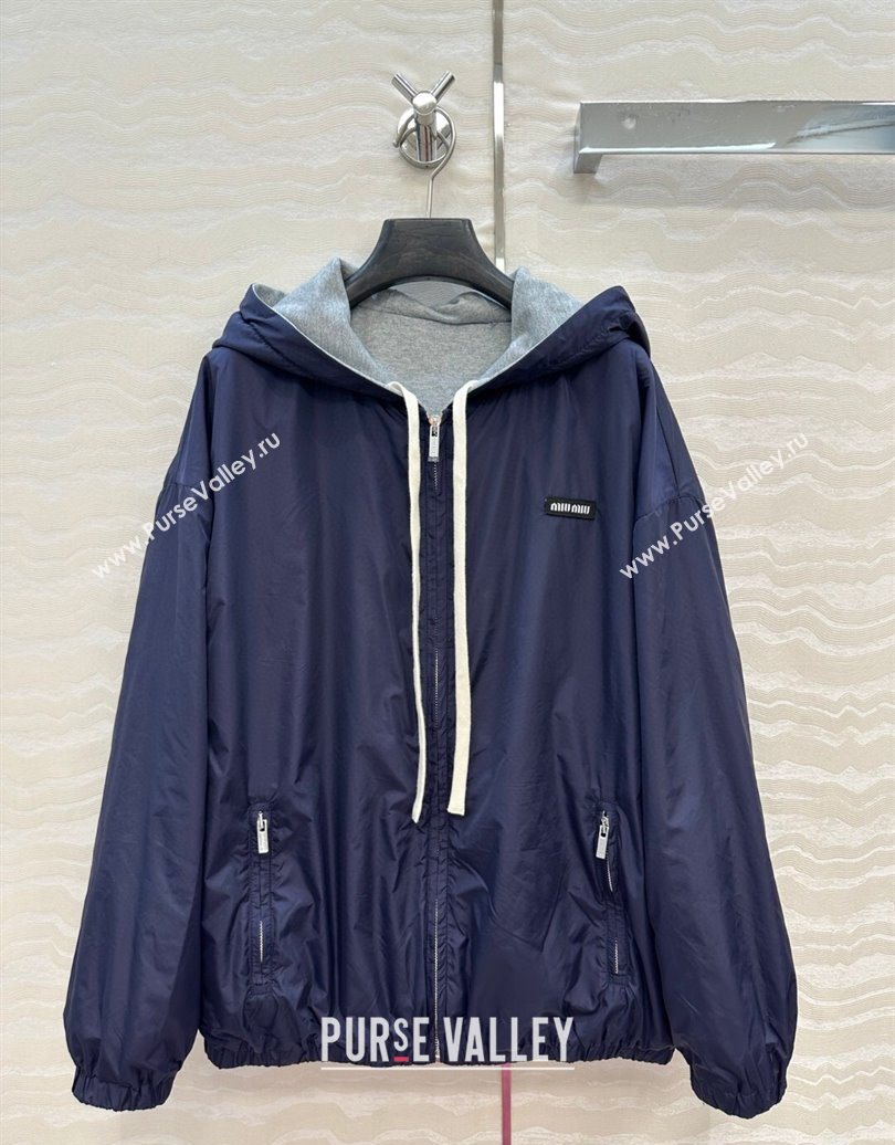 Miu Miu Reversible Jacket Grey/Navy Blue 2025 (QI-250620094)