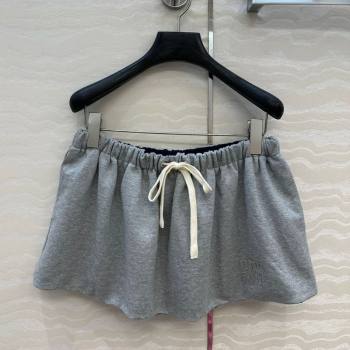 Miu Miu Reversible Shorts Grey/Navy Blue 2025 (QI-250620095)