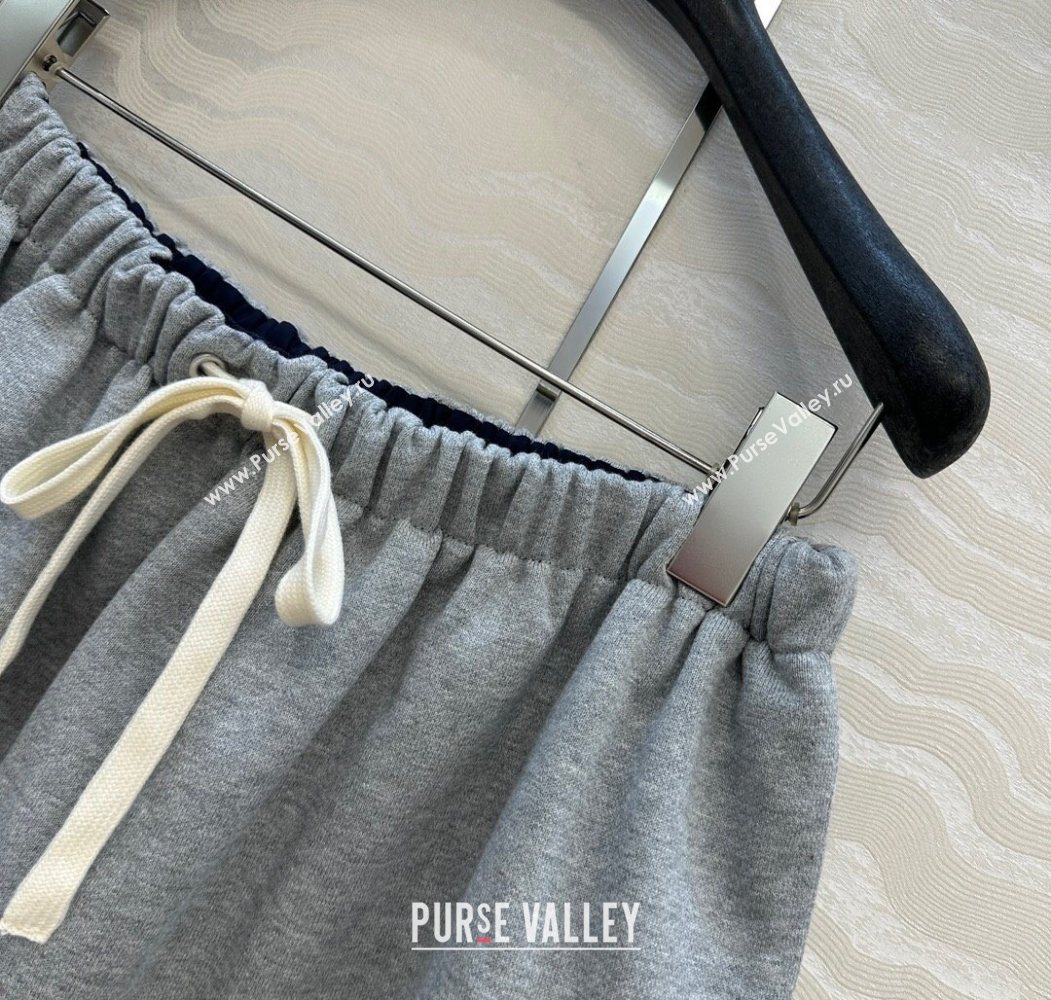 Miu Miu Reversible Shorts Grey/Navy Blue 2025 (QI-250620095)