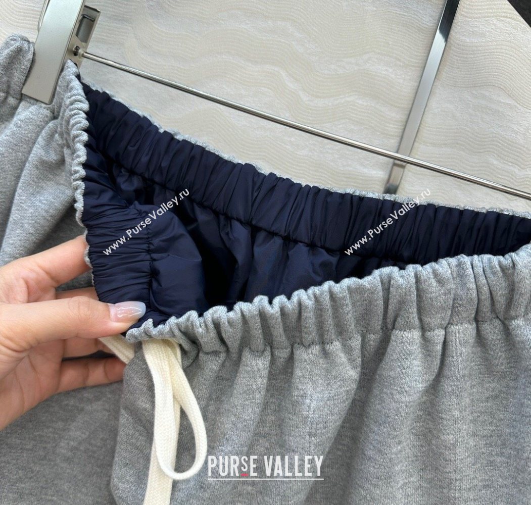 Miu Miu Reversible Shorts Grey/Navy Blue 2025 (QI-250620095)