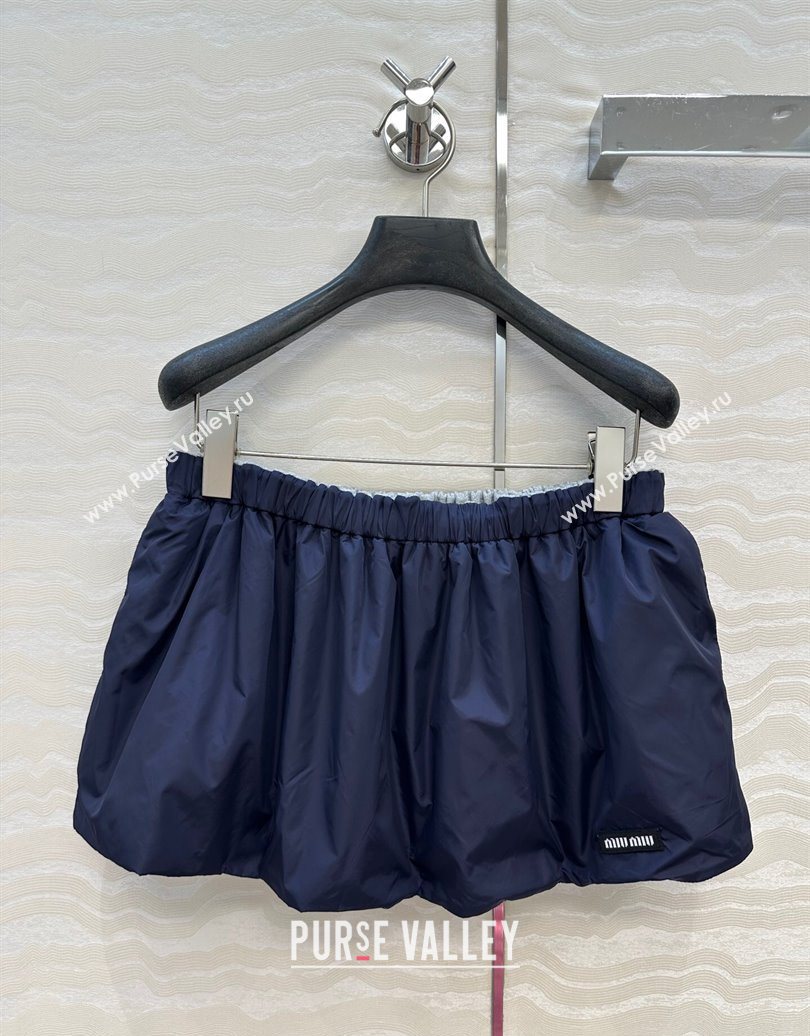 Miu Miu Reversible Shorts Grey/Navy Blue 2025 (QI-250620095)