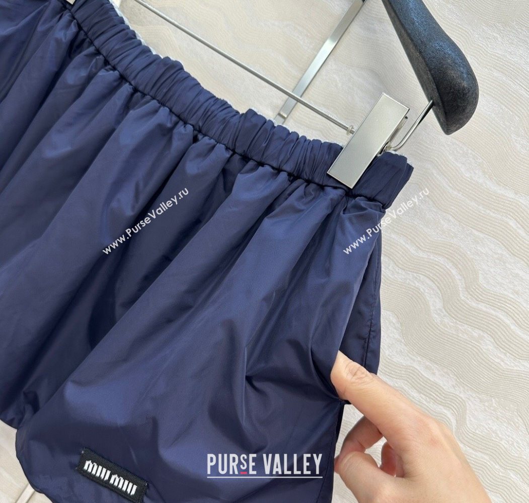 Miu Miu Reversible Shorts Grey/Navy Blue 2025 (QI-250620095)