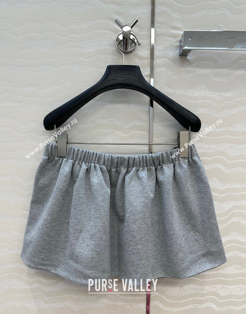 Miu Miu Reversible Shorts Grey/Navy Blue 2025 (QI-250620095)
