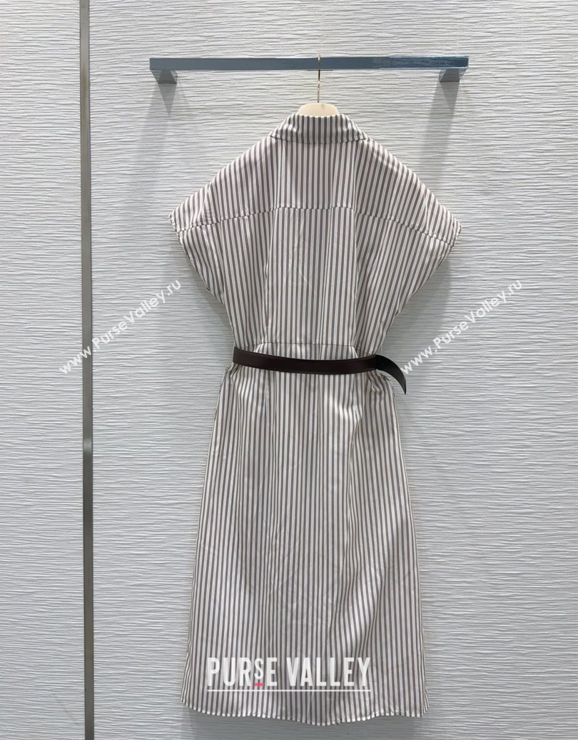 Miu Miu Striped Dress Beige/White 2025 0620 (QI-250620088)
