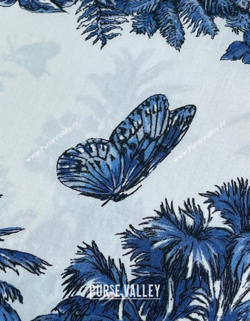 Dior Printed Long Dress White/Blue 2025 0704 (QI-250704028)