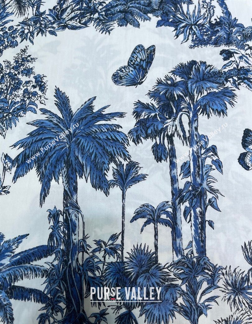 Dior Printed Long Dress White/Blue 2025 0704 (QI-250704028)