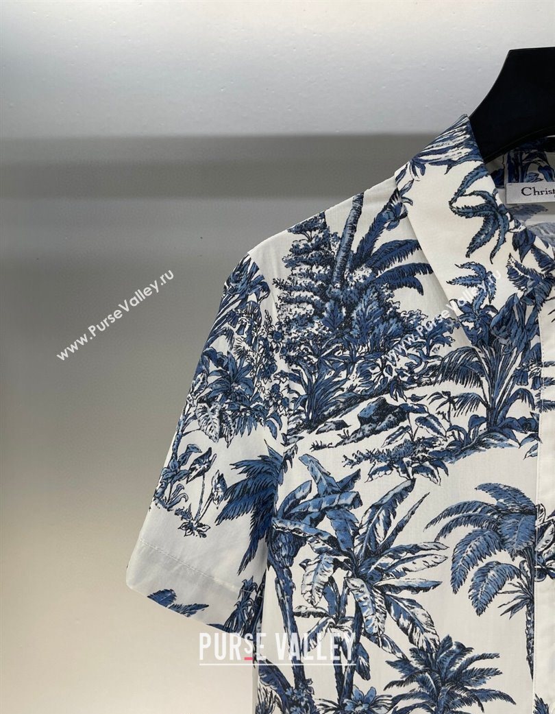 Dior Printed Long Dress White/Blue 2025 0704 (QI-250704028)