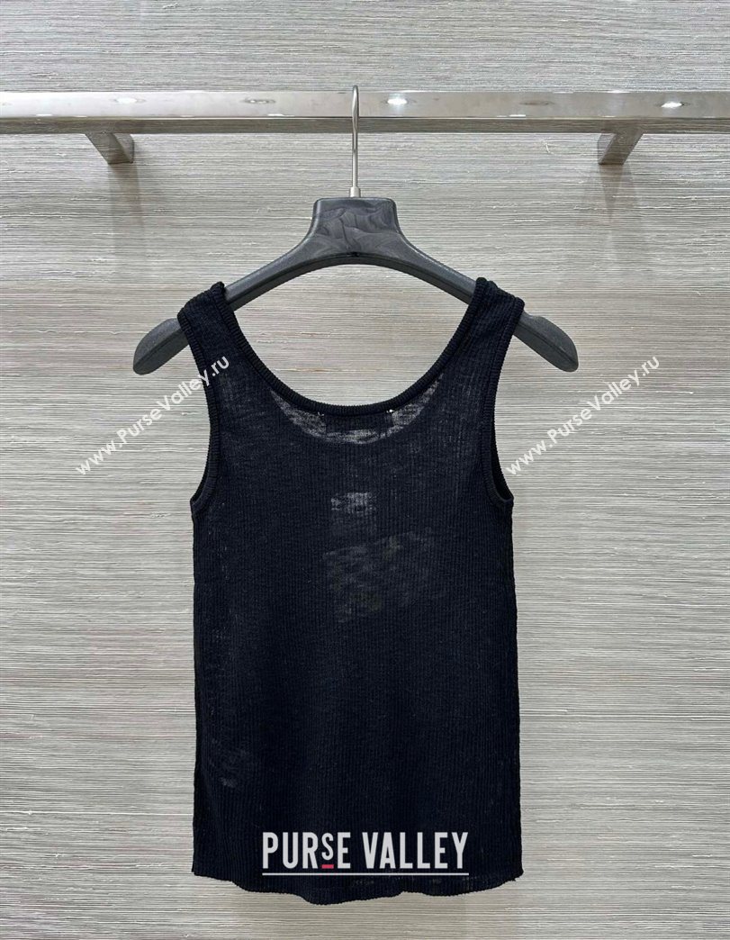 Loewe Linen Blend Vest Black 2025 0704 (QI-250704063)