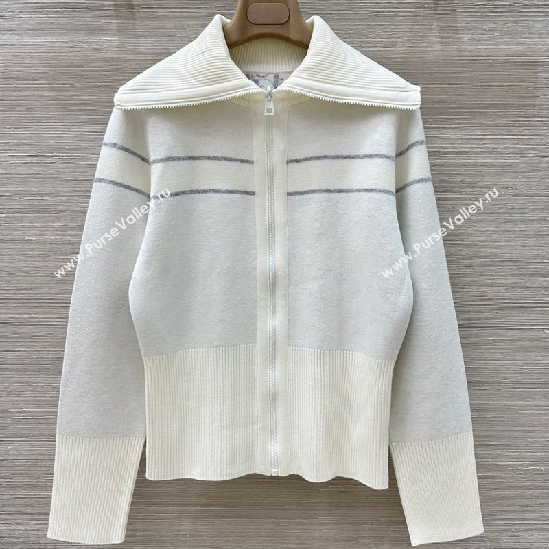 Dior Wool Knit Reversible Jacket White 2025 0704 (QI-250704024)