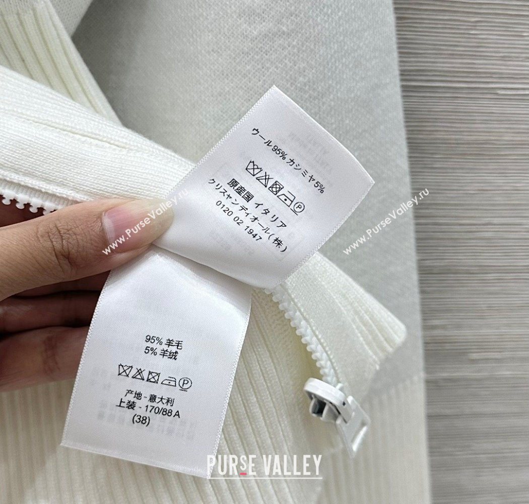 Dior Wool Knit Reversible Jacket White 2025 0704 (QI-250704024)