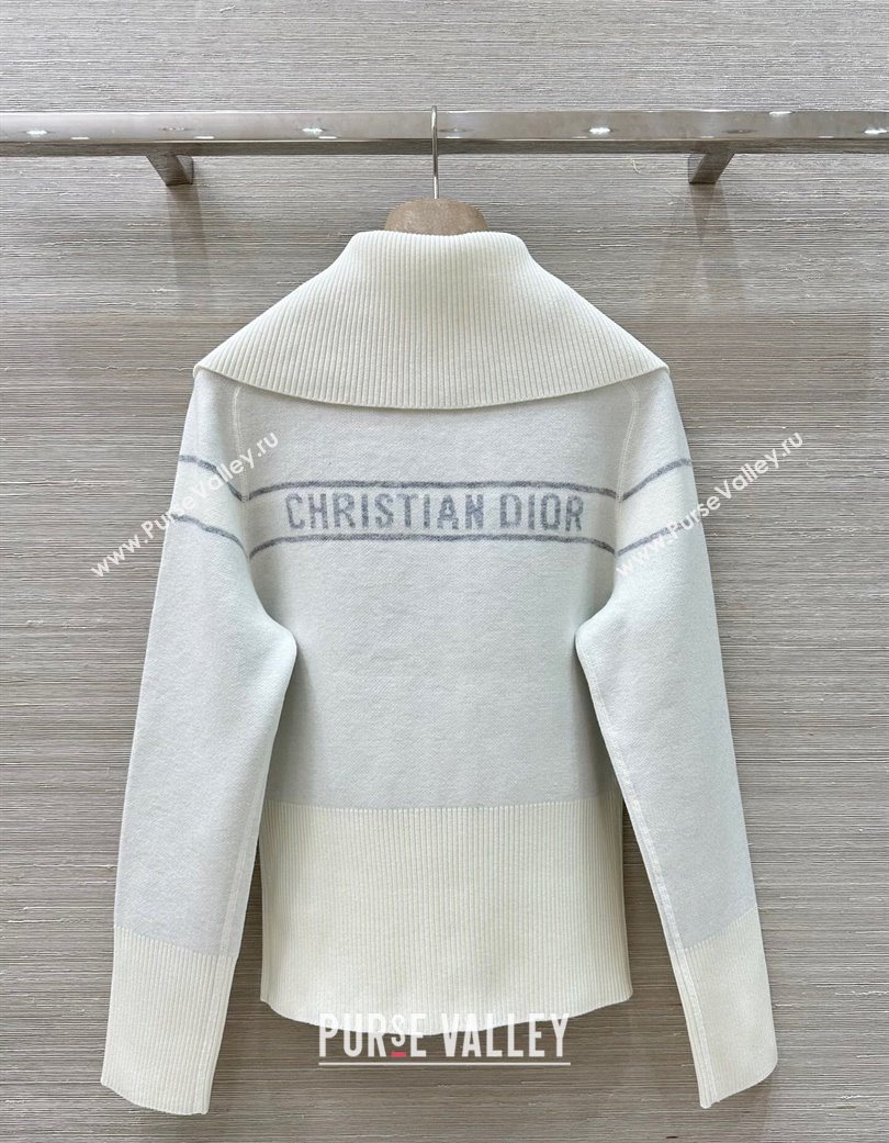 Dior Wool Knit Reversible Jacket White 2025 0704 (QI-250704024)
