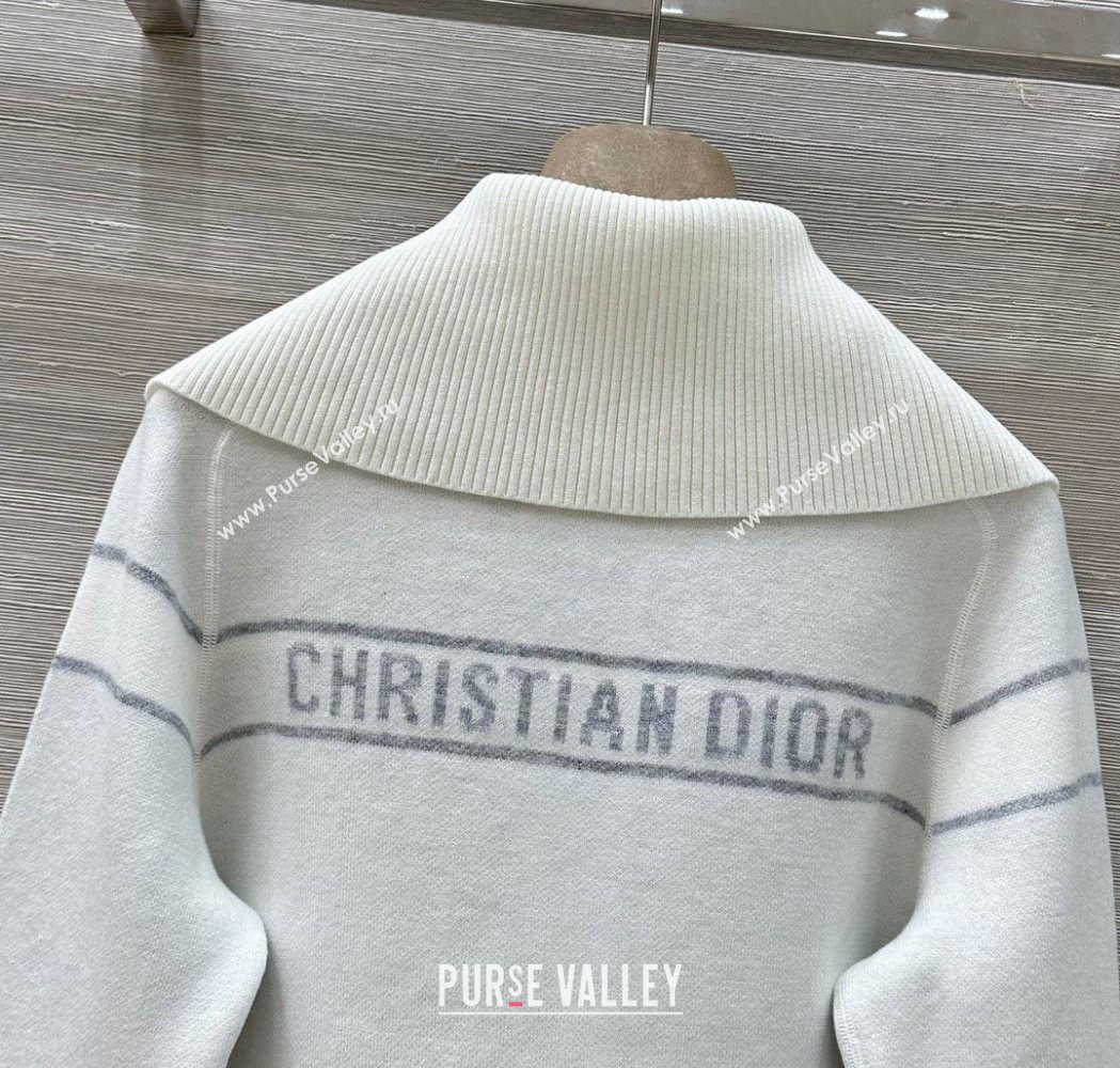Dior Wool Knit Reversible Jacket White 2025 0704 (QI-250704024)