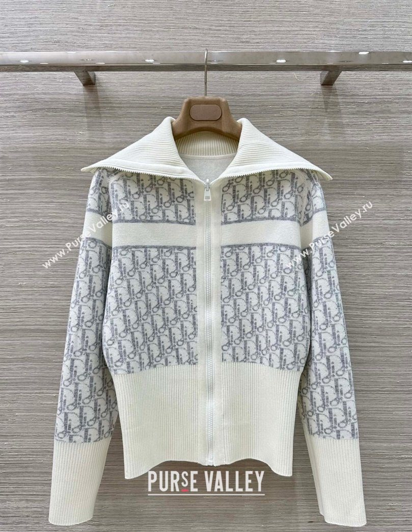 Dior Wool Knit Reversible Jacket White 2025 0704 (QI-250704024)