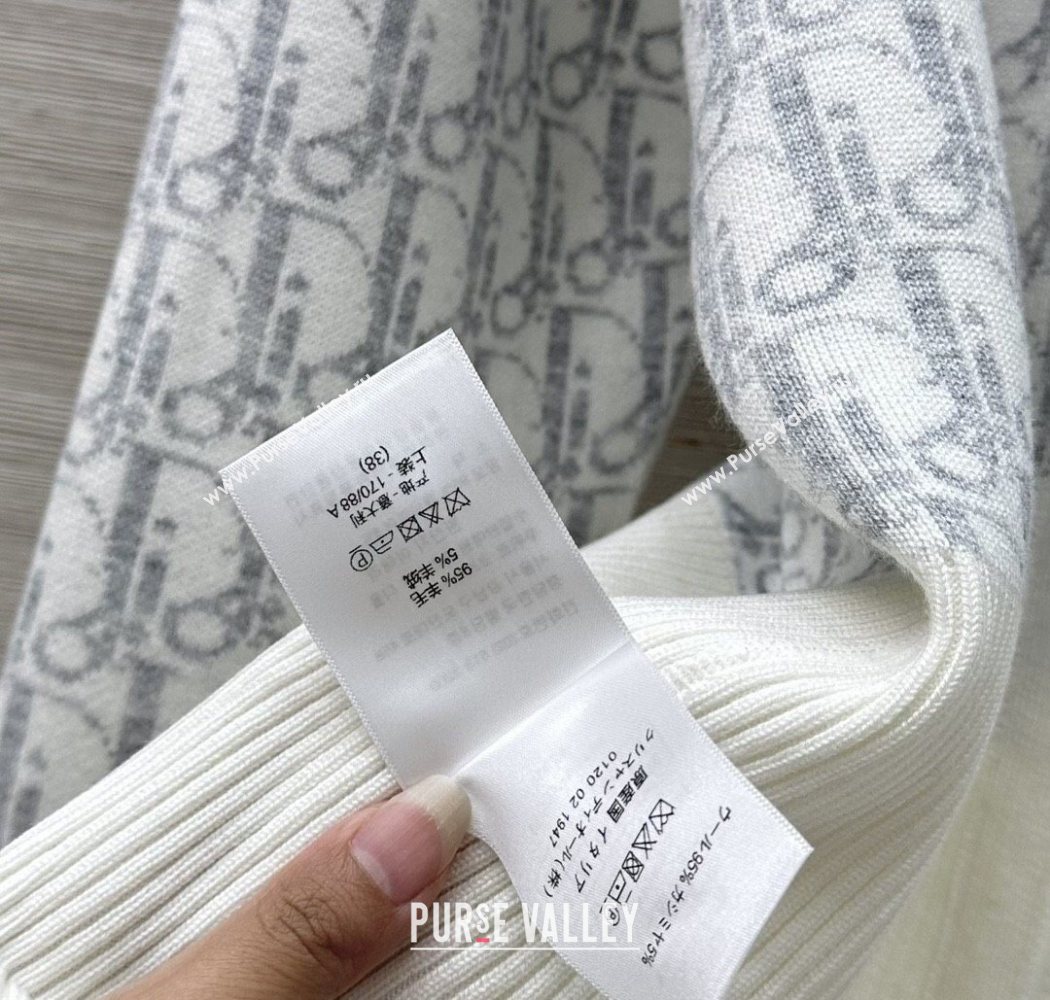 Dior Wool Knit Reversible Jacket White 2025 0704 (QI-250704024)