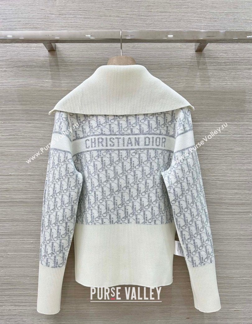 Dior Wool Knit Reversible Jacket White 2025 0704 (QI-250704024)
