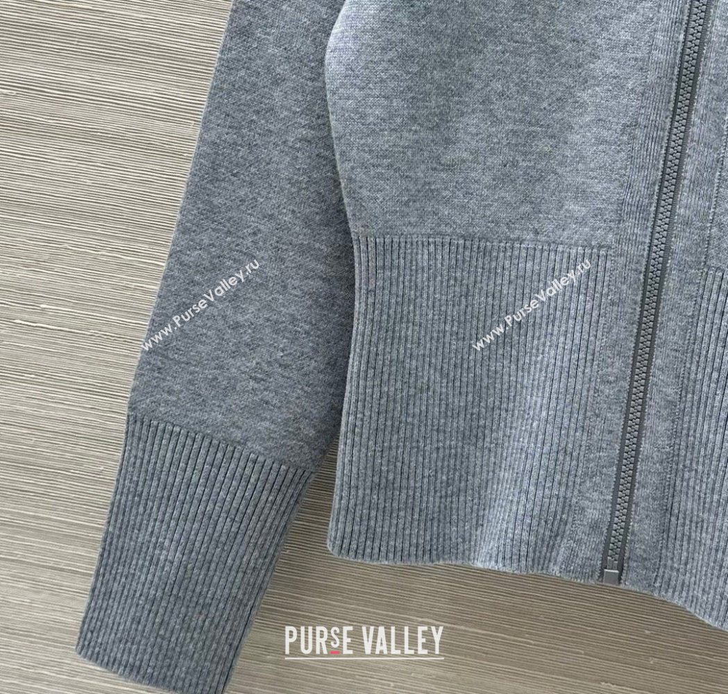 Dior Wool Knit Reversible Jacket Grey 2025 0704 (QI-250704025)