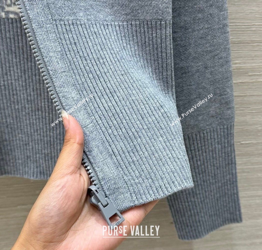 Dior Wool Knit Reversible Jacket Grey 2025 0704 (QI-250704025)