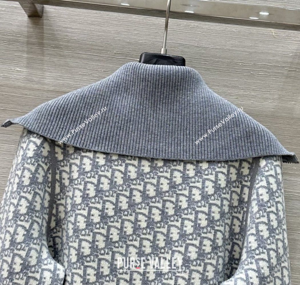 Dior Wool Knit Reversible Jacket Grey 2025 0704 (QI-250704025)