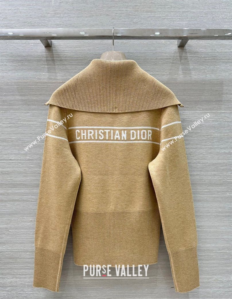 Dior Wool Knit Reversible Jacket Gold-Tone 2025 0704 (QI-250704026)