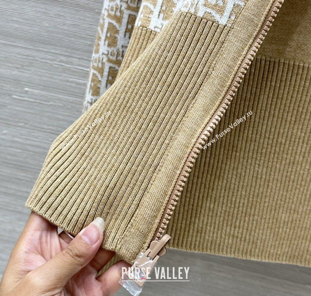 Dior Wool Knit Reversible Jacket Gold-Tone 2025 0704 (QI-250704026)