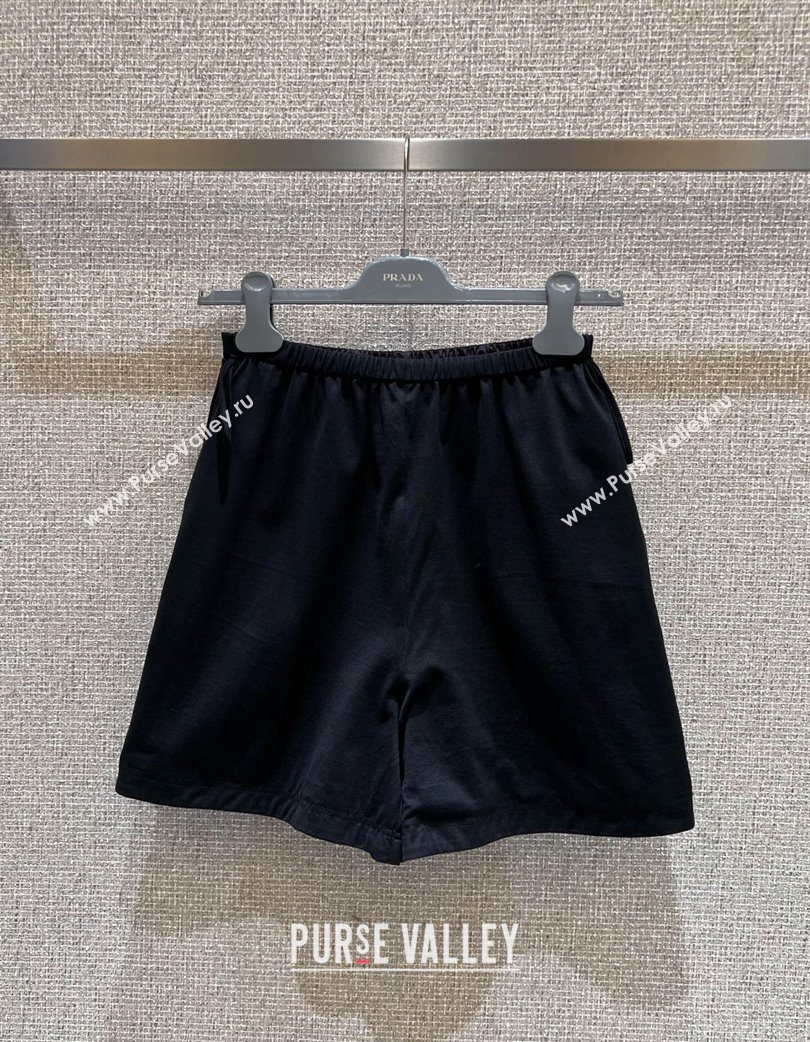 Prada Nylon and Cotton Reversible Shorts Black 2025 0728 (QI-250728024)
